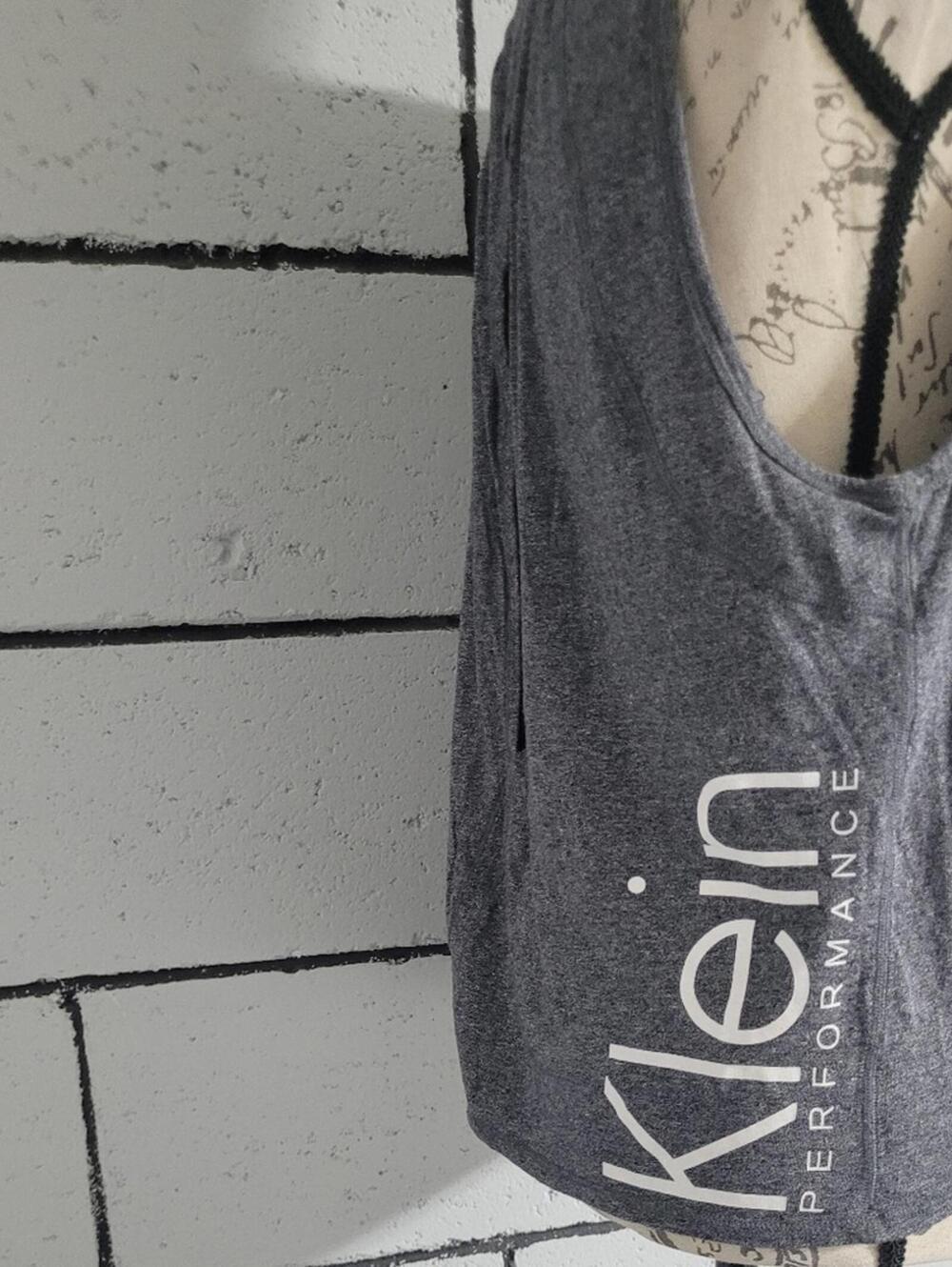 BUNDLE SALE!  Calvin Klein Charcoal Gray Logo Backless Tank Sz L - Picture 3 of 8